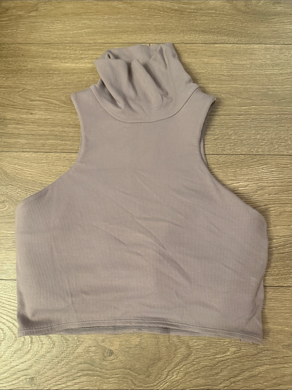 POPFLEX Ribbed Sleeveless Turtleneck Crop Top -Lilac NEW with out tags sample
